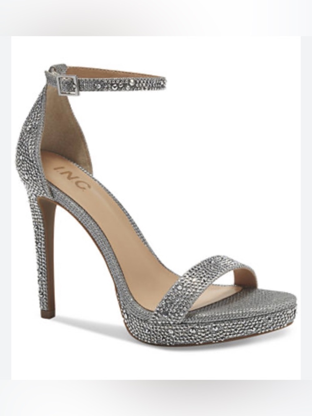I.N.C. Internacional concept embellished Silver High Heel Sandals 9.5 M used